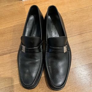 Ferragamo men’s black leather shoes